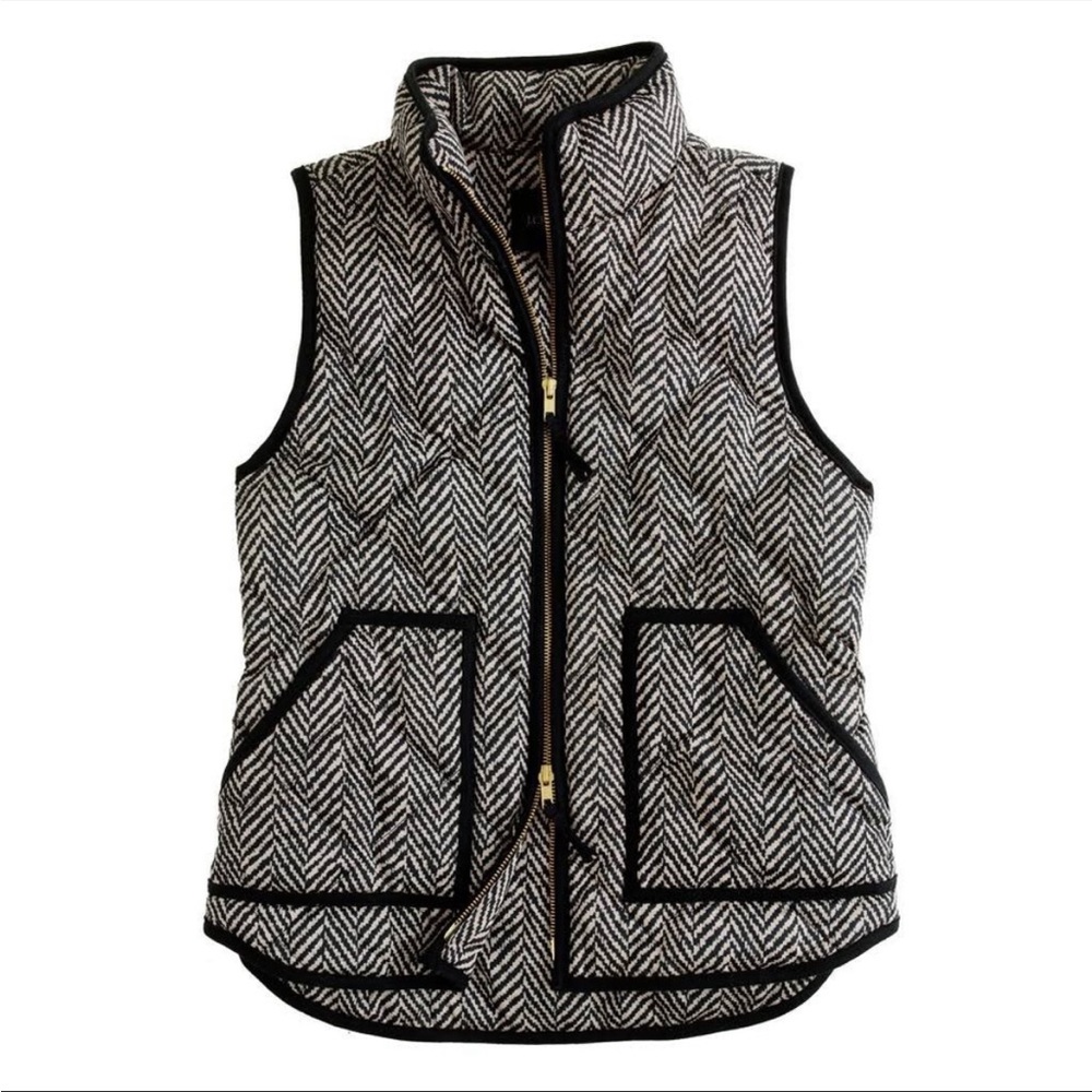 JCrew Herringbone Puffer Vest